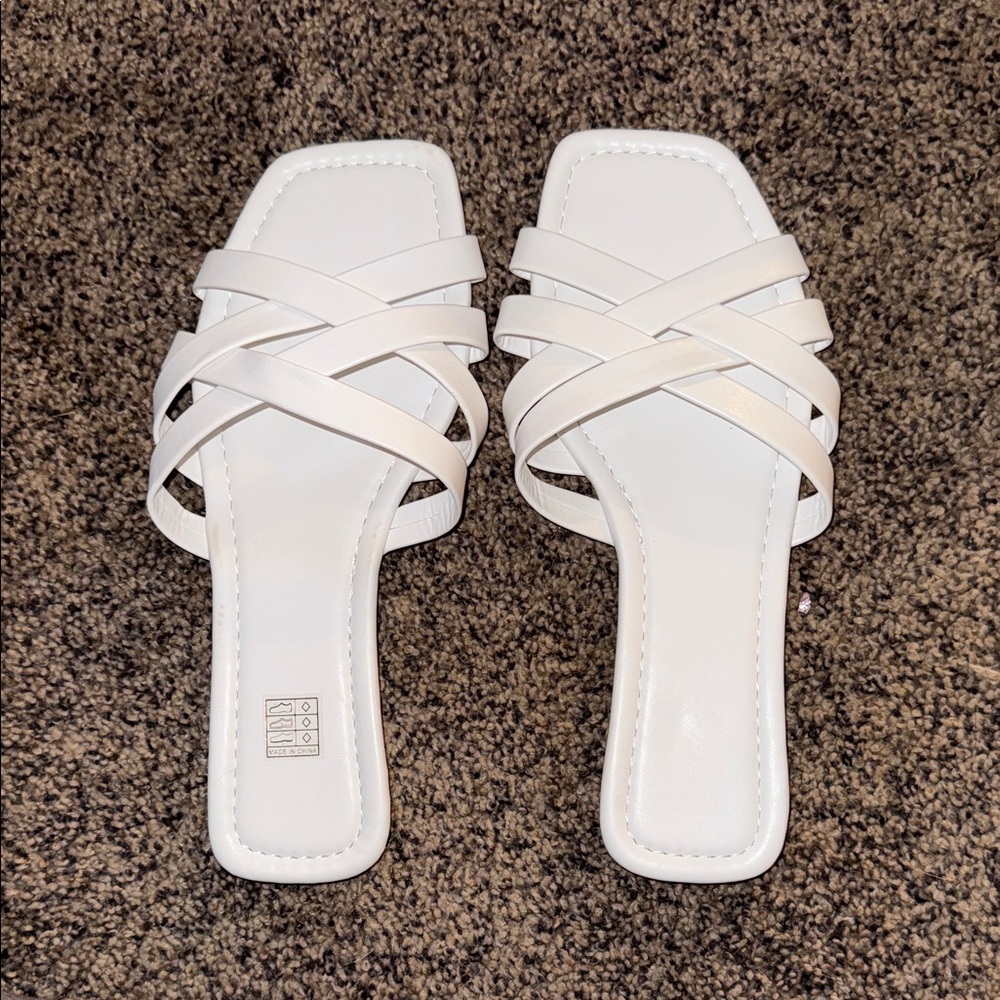 Women's White Strappy Sandals